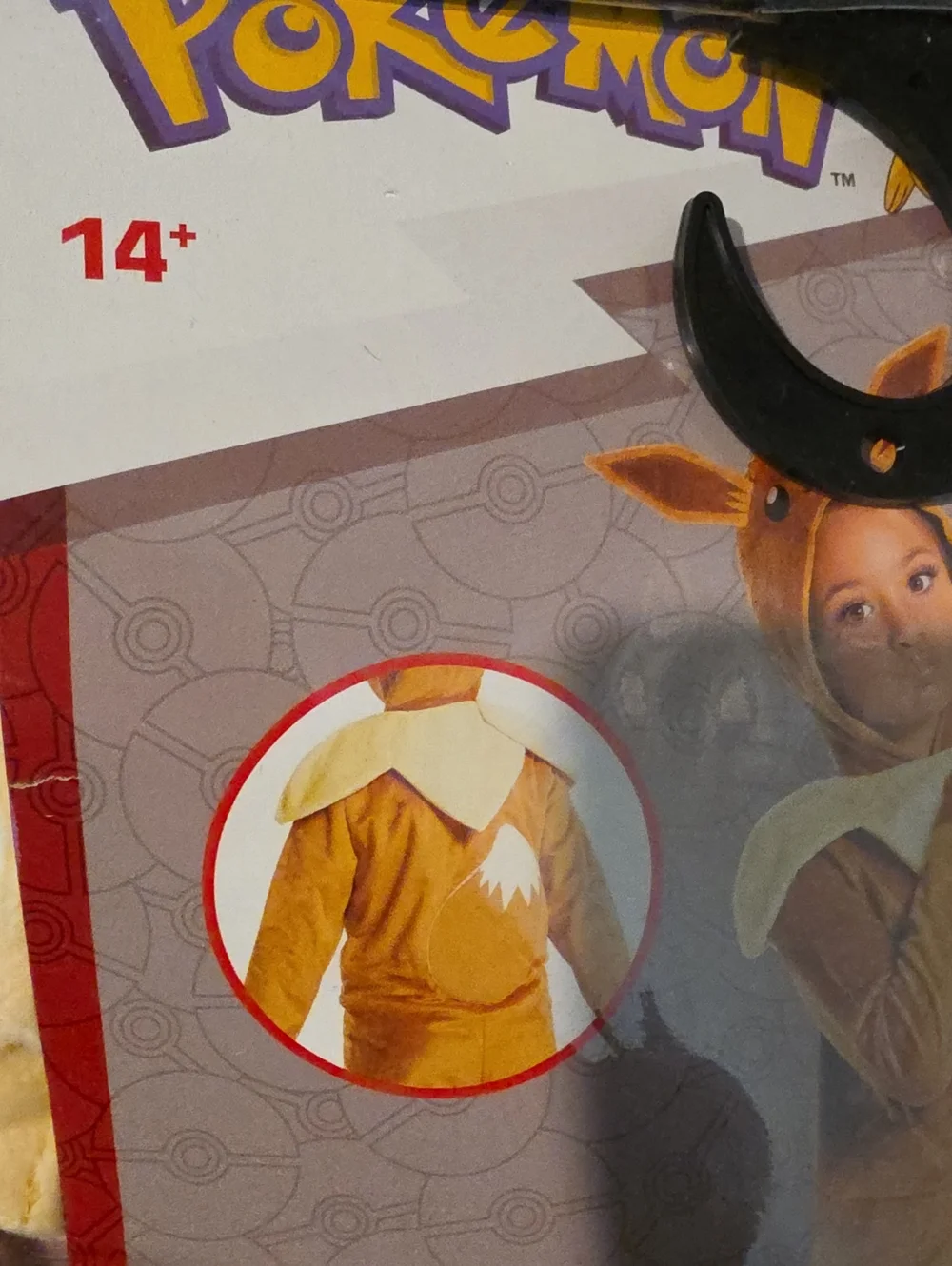 Kids Pokemon Eevee Costume Hoodie Halloween EUC XL 14-16 Easy On Off